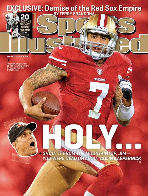 Candlestick Park Poster featuring the photograph Holy . . . Colin Kaepernick Of The San Francisco 49ers Sports Illustrated Cover by Sports Illustrated