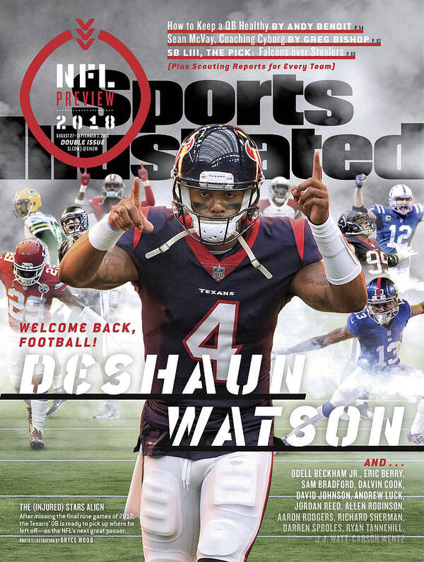 Magazine Cover Poster featuring the photograph Houston Texans Deshaun Watson, 2018 Nfl Football Preview Sports Illustrated Cover by Sports Illustrated