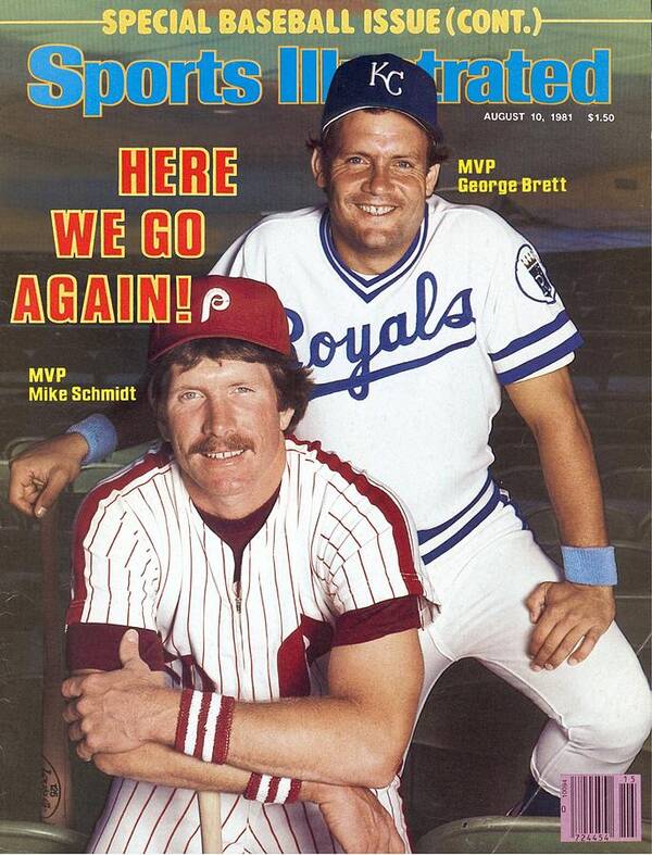Magazine Cover Poster featuring the photograph Kansas City Royals George Brett And Philadelphia Phillies Sports Illustrated Cover by Sports Illustrated