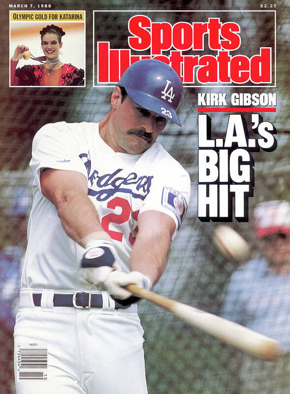 Magazine Cover Poster featuring the photograph Kirk Gibson Las Big Hit Sports Illustrated Cover by Sports Illustrated