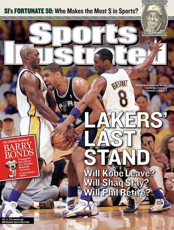 Magazine Cover Poster featuring the photograph Lakers Last Stand Will Kobe Leave Whill Shaq Stay Will Phil Sports Illustrated Cover by Sports Illustrated