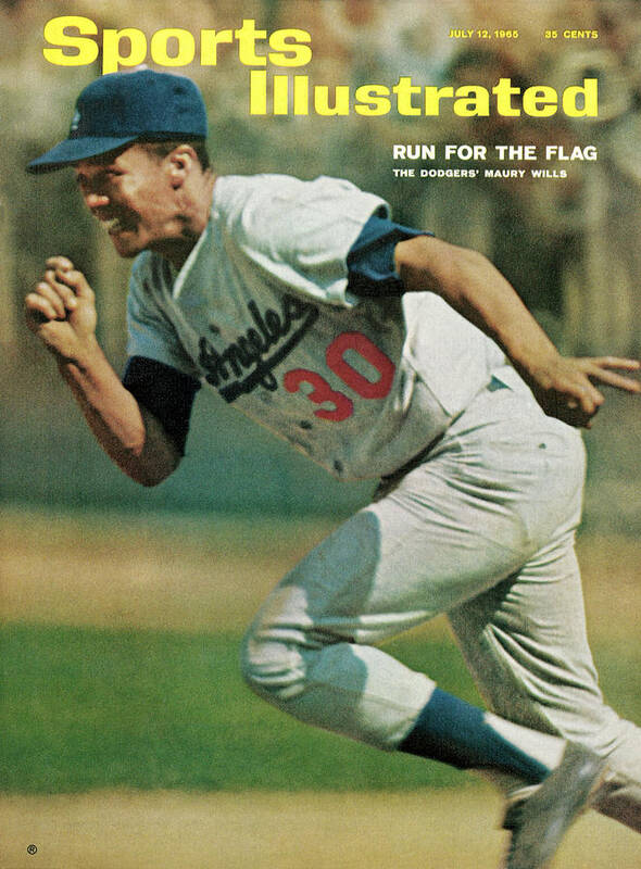 Magazine Cover Poster featuring the photograph Los Angeles Dodgers Maury Wills... Sports Illustrated Cover by Sports Illustrated