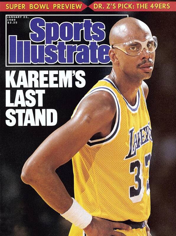 Magazine Cover Poster featuring the photograph Los Angeles Lakers Kareem Abdul-jabbar Sports Illustrated Cover by Sports Illustrated