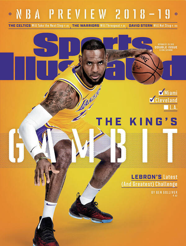 Magazine Cover Poster featuring the photograph Los Angeles Lakers LeBron James, 2018-19 Nba Basketball Sports Illustrated Cover by Sports Illustrated