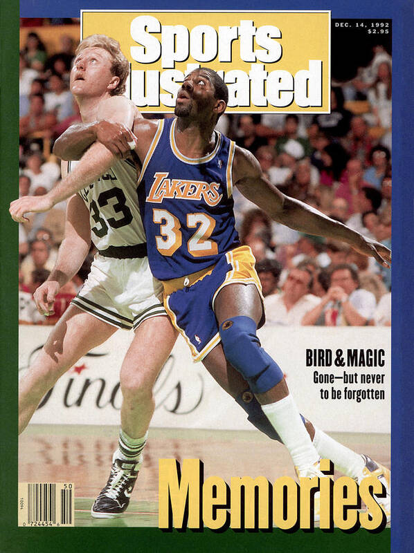 #faatoppicks Poster featuring the photograph Los Angeles Lakers Magic Johnson And Boston Celtics Larry Sports Illustrated Cover by Sports Illustrated