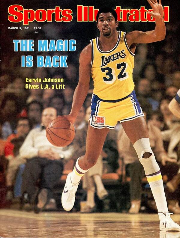 1980-1989 Poster featuring the photograph Los Angeles Lakers Magic Johnson... Sports Illustrated Cover by Sports Illustrated