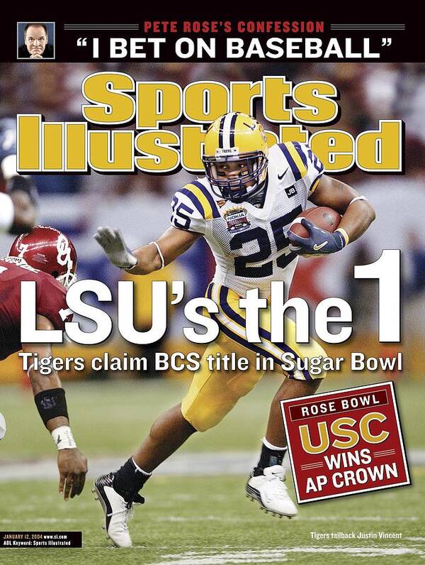 Sugar Poster featuring the photograph Louisiana State University Justin Vincent, 2004 Sugar Bowl Sports Illustrated Cover by Sports Illustrated
