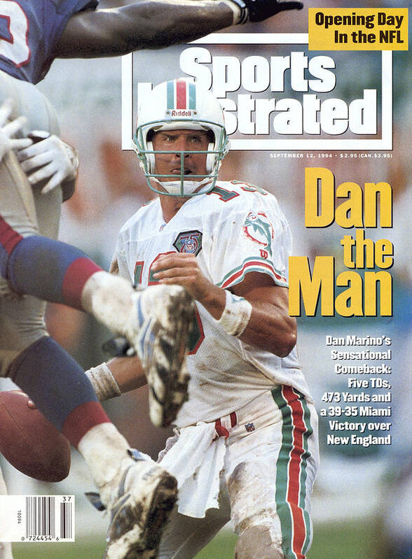 New England Patriots Poster featuring the photograph Miami Dolphins Qb Dan Marino... Sports Illustrated Cover by Sports Illustrated