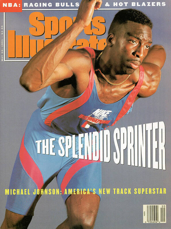 Magazine Cover Poster featuring the photograph Michael Johnson, Track & Field Sports Illustrated Cover by Sports Illustrated
