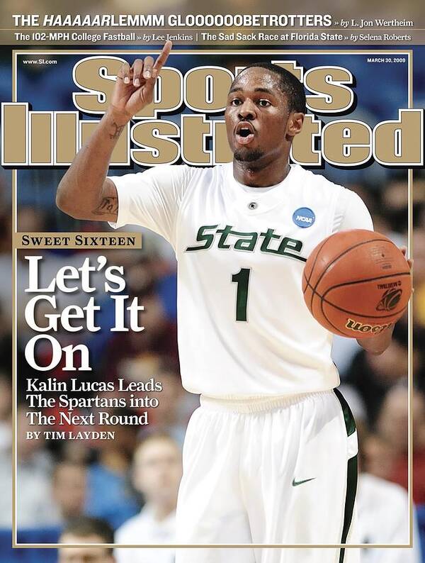 Hubert H. Humphrey Metrodome Poster featuring the photograph Michigan State University Kalin Lucas, 2009 Ncaa Midwest Sports Illustrated Cover by Sports Illustrated