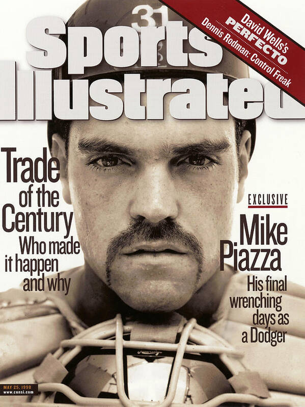 Magazine Cover Poster featuring the photograph Mike Piazza Trade Of The Century, Who Made It Happen And Why Sports Illustrated Cover by Sports Illustrated