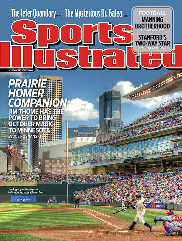 Magazine Cover Poster featuring the photograph Minnesota Twins Jim Thome... Sports Illustrated Cover by Sports Illustrated