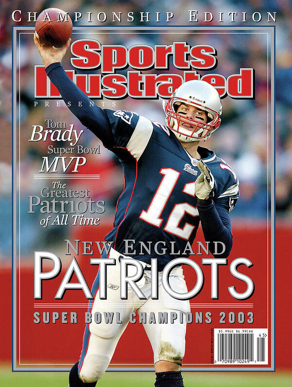 Motion Poster featuring the photograph New England Qb Tom Brady, Super Bowl Xxxviii Champions Sports Illustrated Cover by Sports Illustrated