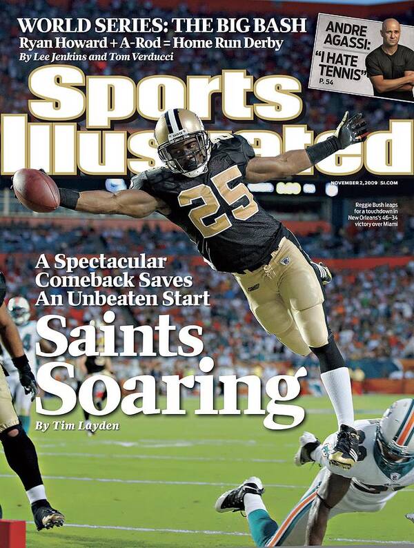 Magazine Cover Poster featuring the photograph New Orleans Saints Reggie Bush... Sports Illustrated Cover by Sports Illustrated