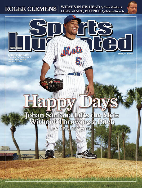 Magazine Cover Poster featuring the photograph New York Mets Johan Santana Sports Illustrated Cover by Sports Illustrated