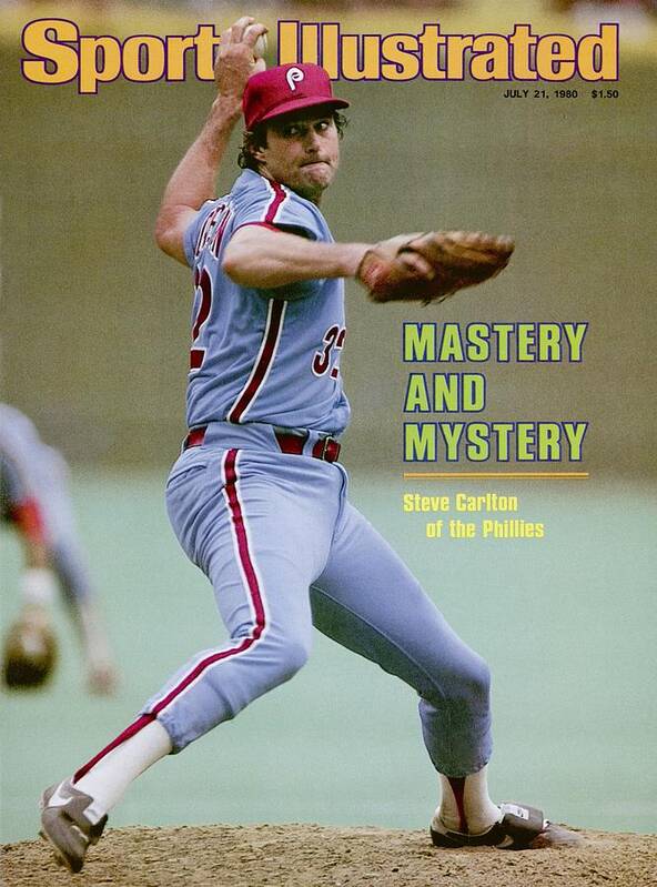 St. Louis Cardinals Poster featuring the photograph Philadelphia Phillies Steve Carlton... Sports Illustrated Cover by Sports Illustrated