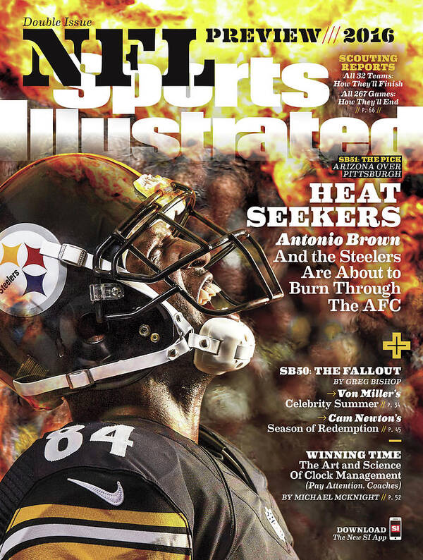 Magazine Cover Poster featuring the photograph Pittsburgh Steelers Antonio Brown, 2016 Nfl Football Sports Illustrated Cover by Sports Illustrated