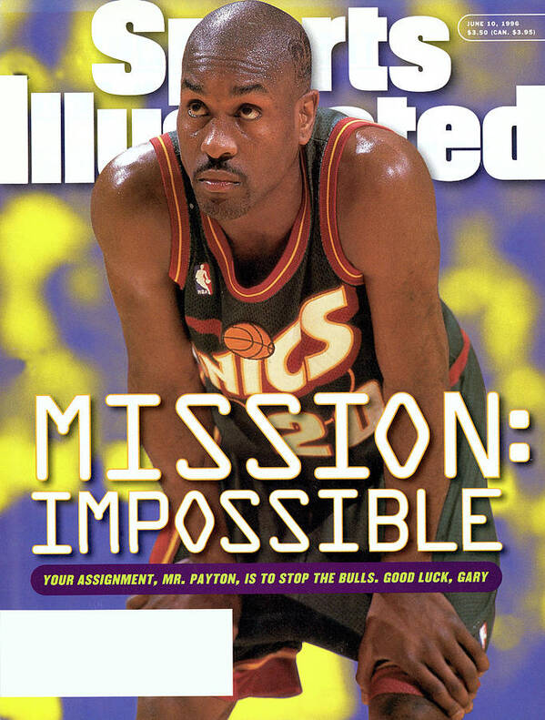 Playoffs Poster featuring the photograph Seattle Supersonics Gary Payton, 1996 Nba Western Sports Illustrated Cover by Sports Illustrated