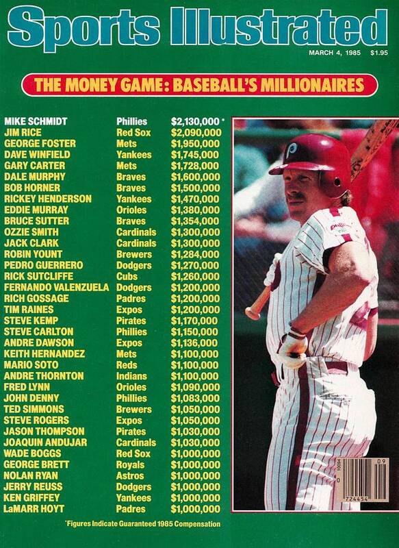 Magazine Cover Poster featuring the photograph The Money Game Baseballs Millionaires Sports Illustrated Cover by Sports Illustrated