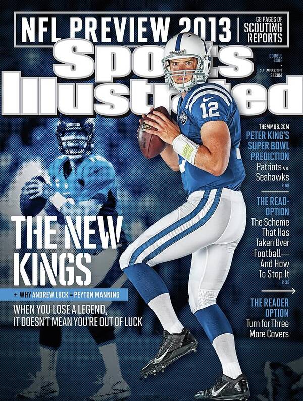 Magazine Cover Poster featuring the photograph The New Kings 2013 Nfl Football Preview Issue Sports Illustrated Cover by Sports Illustrated