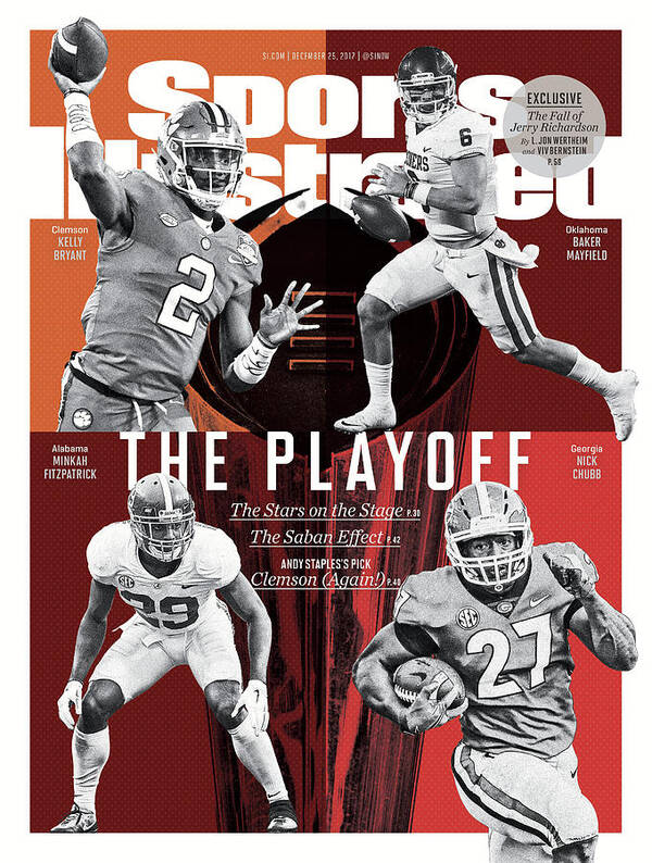 Magazine Cover Poster featuring the photograph The Playoff 2017-18 College Football Playoff Preview Issue Sports Illustrated Cover by Sports Illustrated