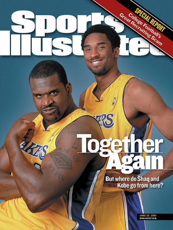 Nba Pro Basketball Poster featuring the photograph Together Again But Where Do Shaq And Kobe Go From Here Sports Illustrated Cover by Sports Illustrated