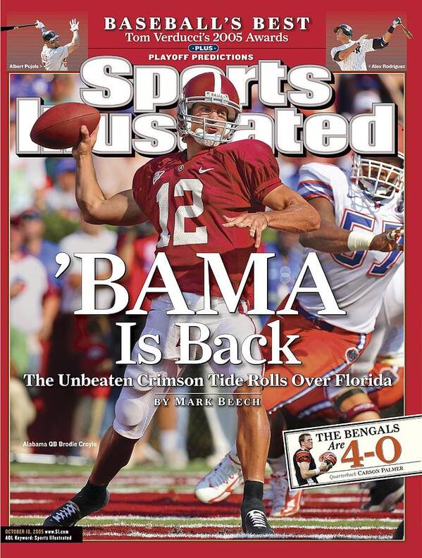 Magazine Cover Poster featuring the photograph University Of Alabama Qb Brodie Croyle Sports Illustrated Cover by Sports Illustrated