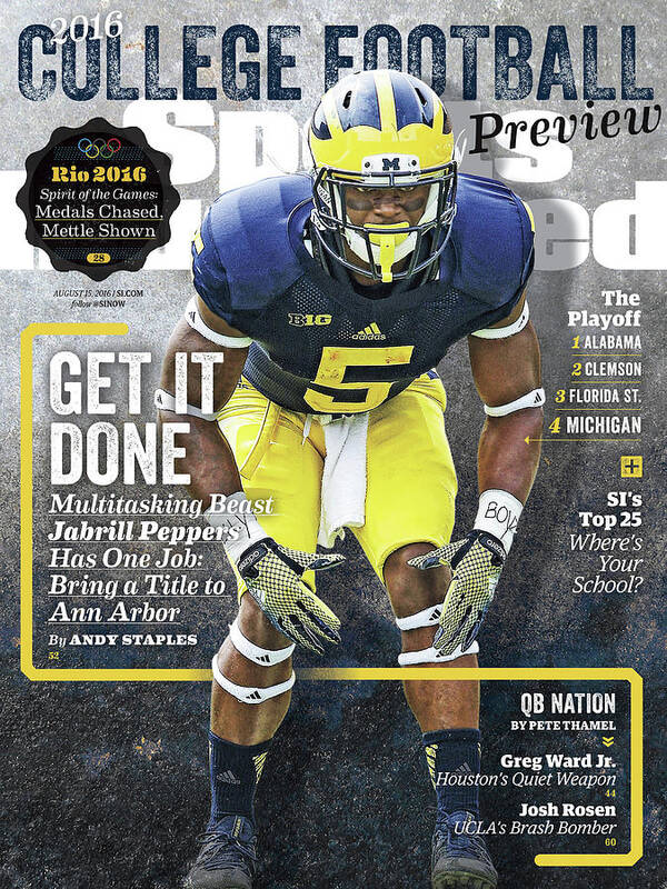 Magazine Cover Poster featuring the photograph University Of Michigan Jabrill Peppers, 2016 College Sports Illustrated Cover by Sports Illustrated