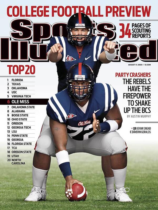 Built Structure Poster featuring the photograph University Of Mississippi Qb Jevan Snead And Daverin Sports Illustrated Cover by Sports Illustrated