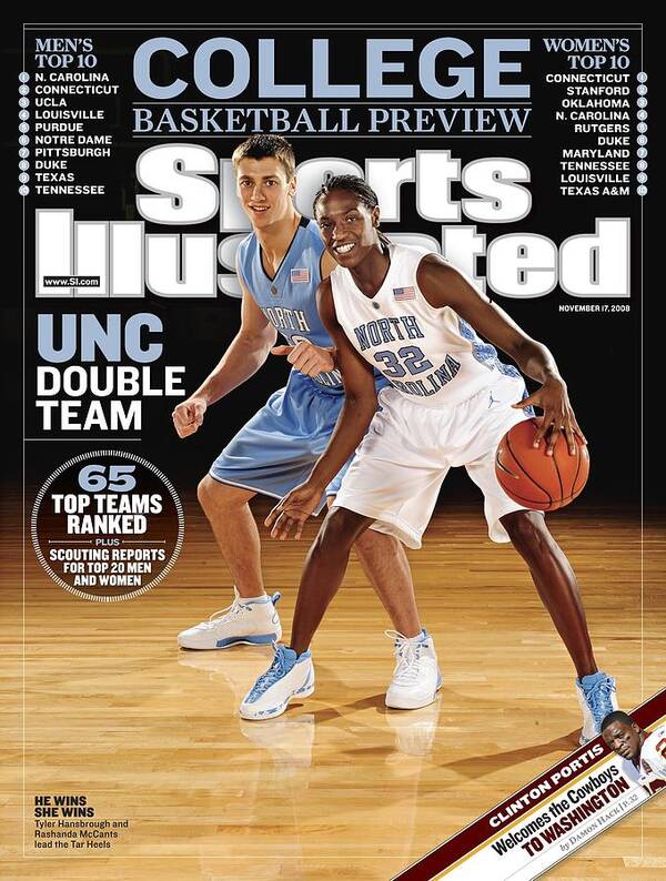Magazine Cover Poster featuring the photograph University Of North Carolina Tyler Hansbrough And Rashanda Sports Illustrated Cover by Sports Illustrated