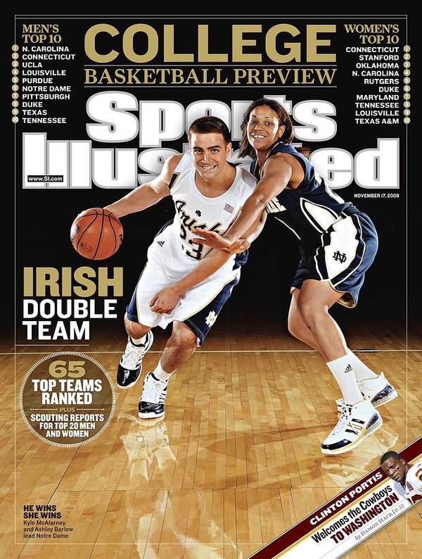 Magazine Cover Poster featuring the photograph University Of Notre Dame Kyle Mcalarney And Ashley Barlow Sports Illustrated Cover by Sports Illustrated