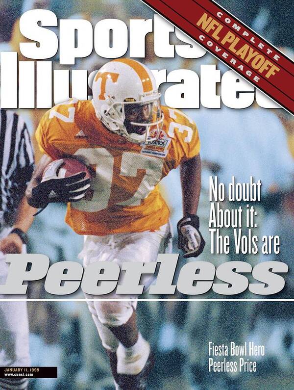 Celebration Poster featuring the photograph University Of Tennessee Peerless Price, 1999 Tostitos Sports Illustrated Cover by Sports Illustrated