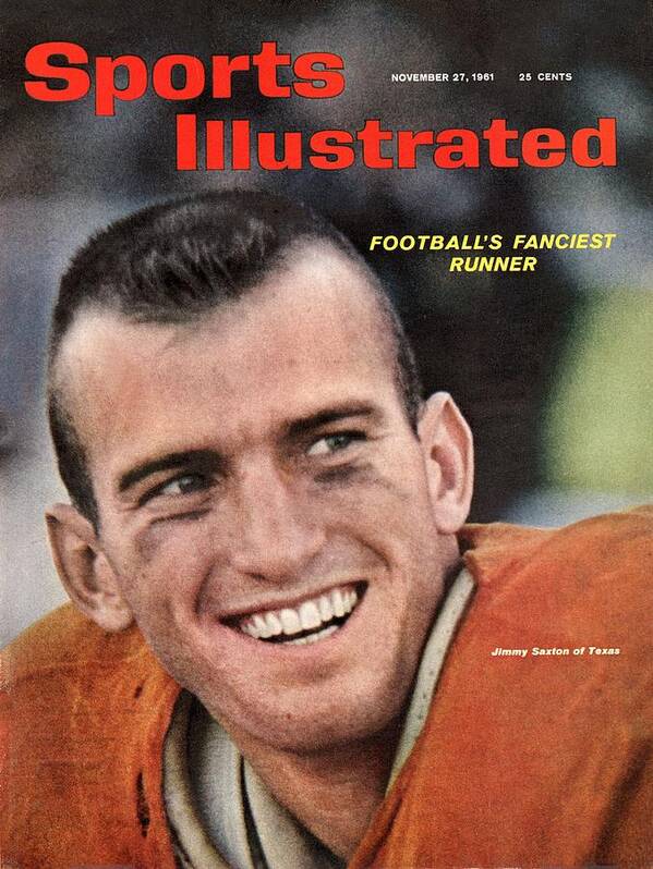 Magazine Cover Poster featuring the photograph University Of Texas Jimmy Saxton Sports Illustrated Cover by Sports Illustrated