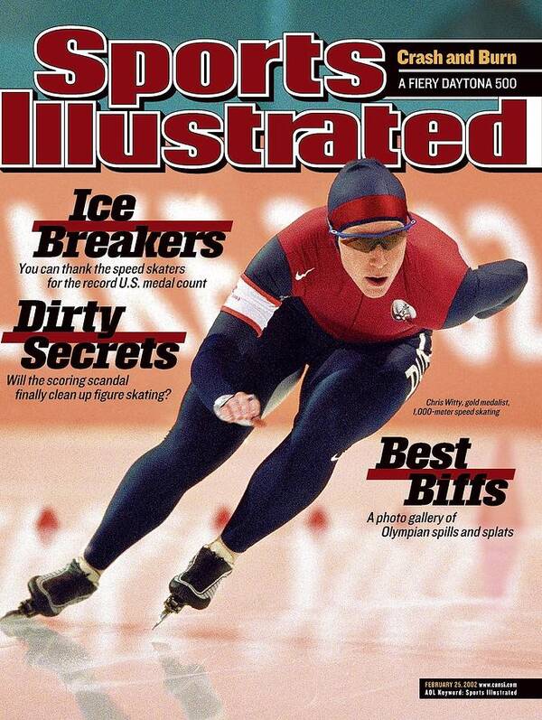Magazine Cover Poster featuring the photograph Usa Chris Witty, 2002 Winter Olympics Sports Illustrated Cover by Sports Illustrated