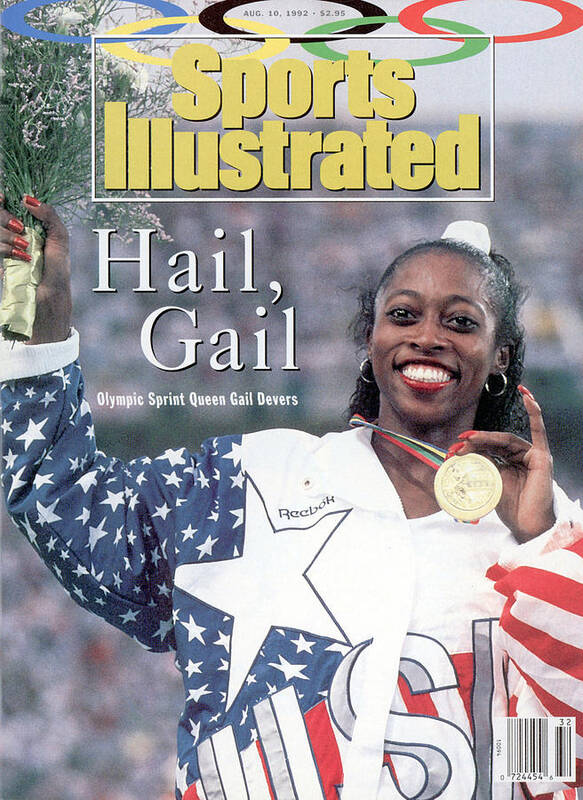 Magazine Cover Poster featuring the photograph Usa Gail Devers, 1992 Summer Olympics Sports Illustrated Cover by Sports Illustrated