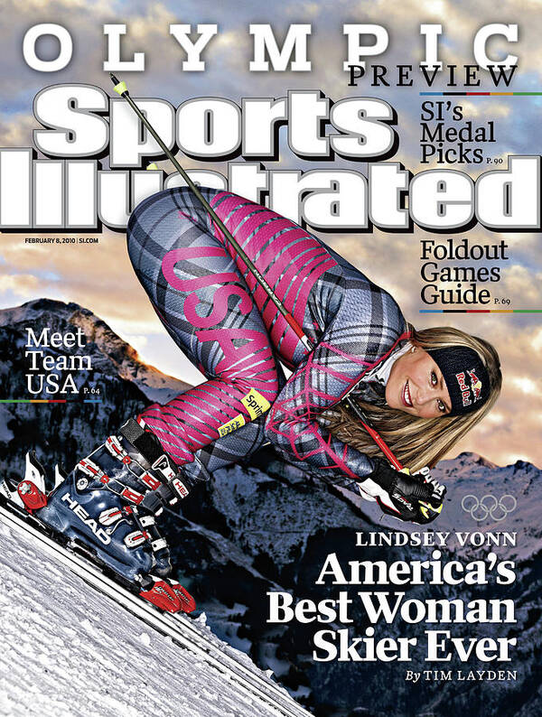 Magazine Cover Poster featuring the photograph Usa Lindsey Vonn, 2010 Vancouver Olympic Games Preview Issue Sports Illustrated Cover by Sports Illustrated