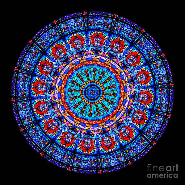 Abstract Poster featuring the photograph Kaleidoscope Stained Glass Window Series #1 by Amy Cicconi