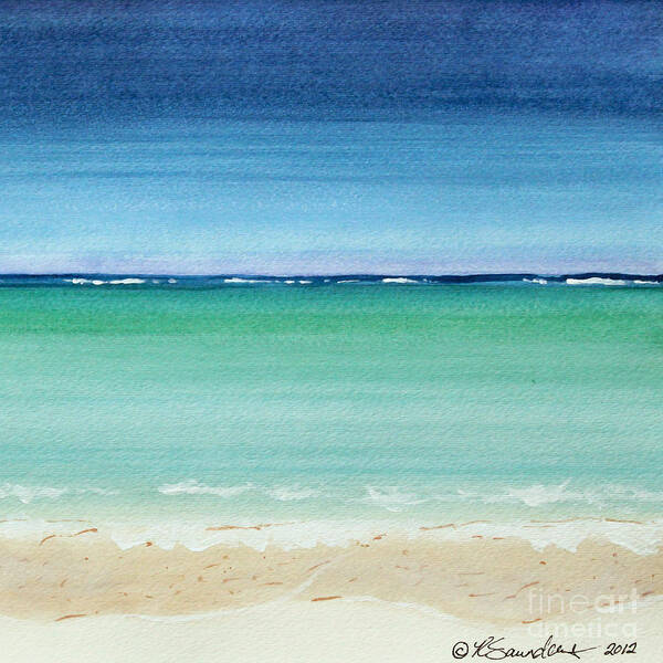 Florida Paintings Poster featuring the painting Reaf Ocean Turquoise Waters Square by Robyn Saunders