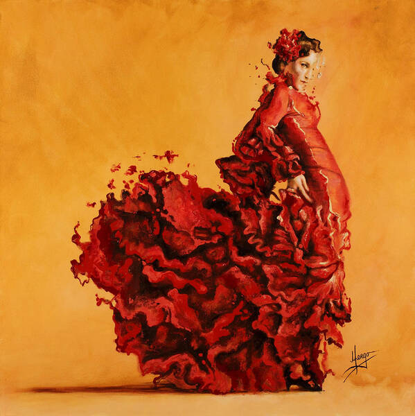 Flamenco Poster featuring the painting Passion by Karina Llergo
