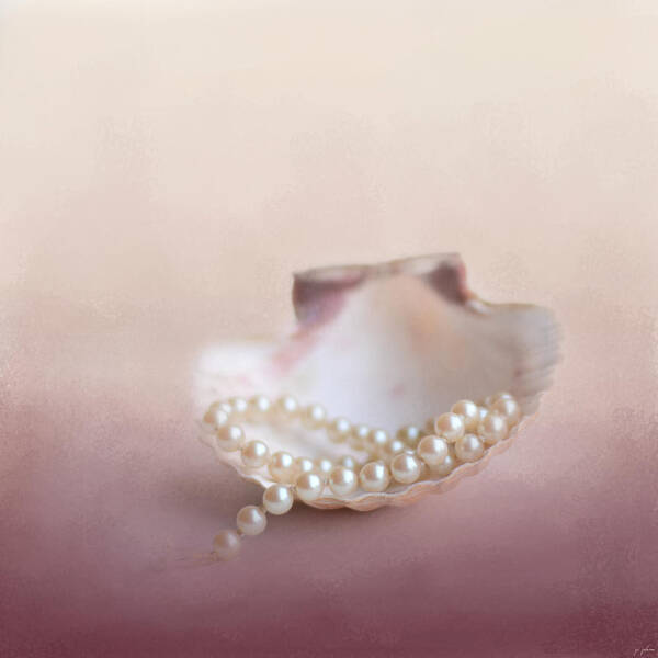 Jai Johnson Poster featuring the photograph Pearls on a Shell by Jai Johnson