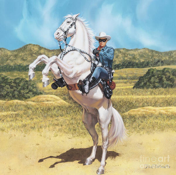 Portrait Poster featuring the painting The Lone Ranger by Dick Bobnick