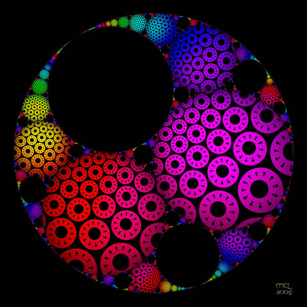Abstract Poster featuring the digital art Apollonian Gasket Variant III by Manny Lorenzo