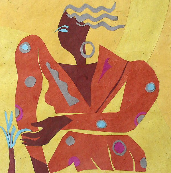 Cut Paper Poster featuring the mixed media Dancer at Rest #2 by Shoshanah Dubiner