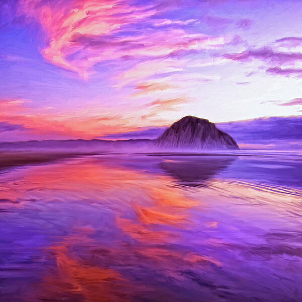 Dusk On The Morro Strand Poster featuring the painting Dusk on the Morro Strand by Dominic Piperata