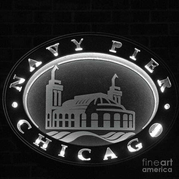Chicago Poster featuring the photograph Navy Pier Chicago Sign by David Levin