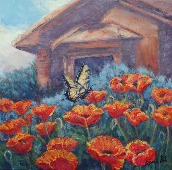 Oil On Panel Poster featuring the painting Poppy Paradise by Gina Grundemann