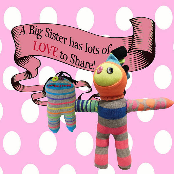 Sister Poster featuring the mixed media Sister Love by Ellen Silberlicht