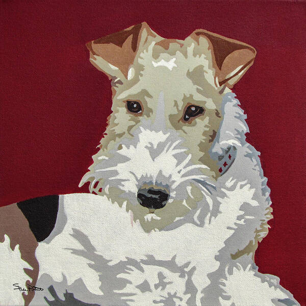 Wire Fox Terrier Poster featuring the painting Wirehaired Fox Terrier by Slade Roberts