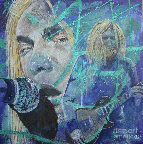 Allman Brothers Band Poster featuring the painting Midnight Ryders by Stuart Engel