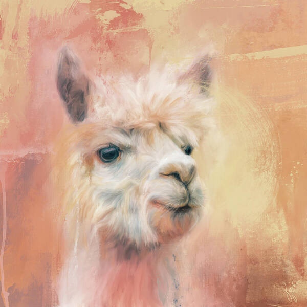 Colorful Poster featuring the painting The Charismatic Alpaca by Jai Johnson